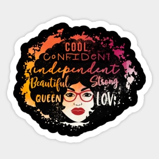 cool  confident independance beautiful queen strong love Sticker